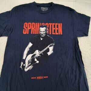 Springsteen E Street Band Crew Neck Short Sleeve Shirt Mens Size Large L Blue